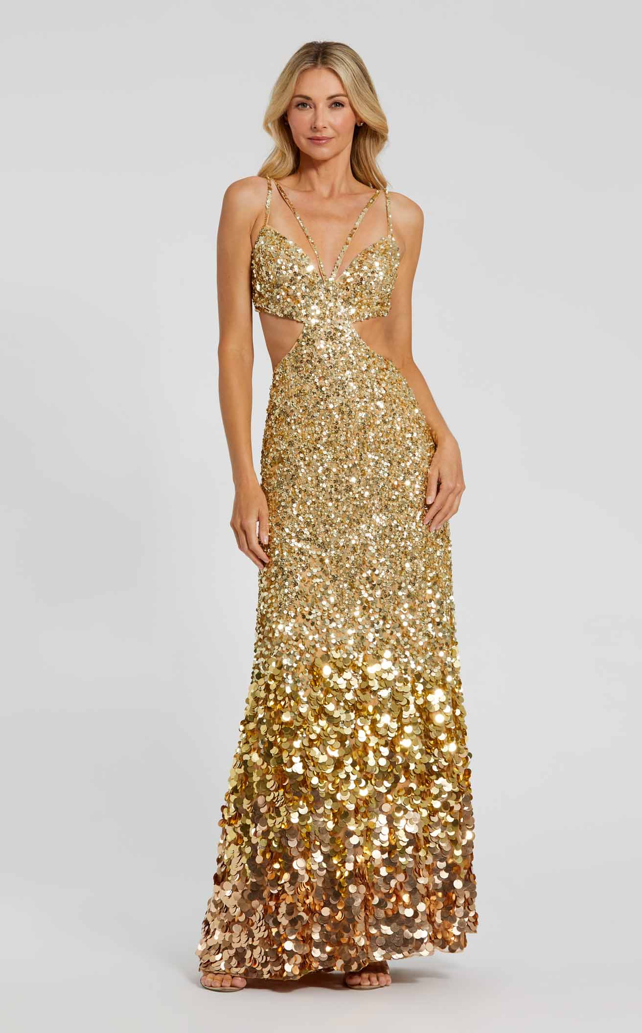 Mac Duggal Gold Prom Dress