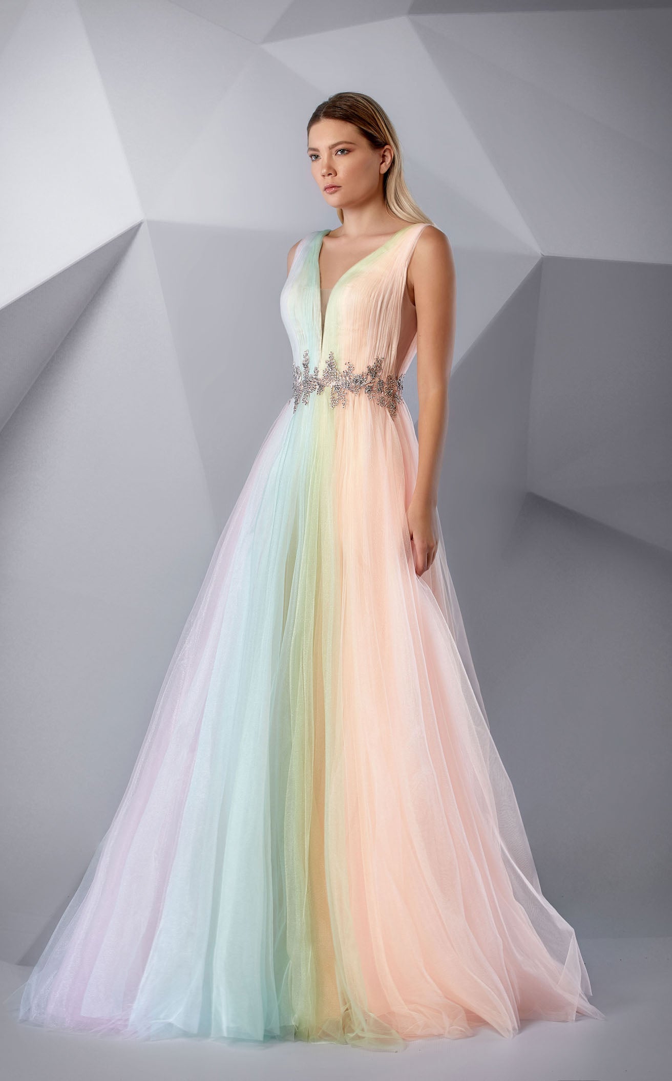 Rainbow Ball Gown Dress