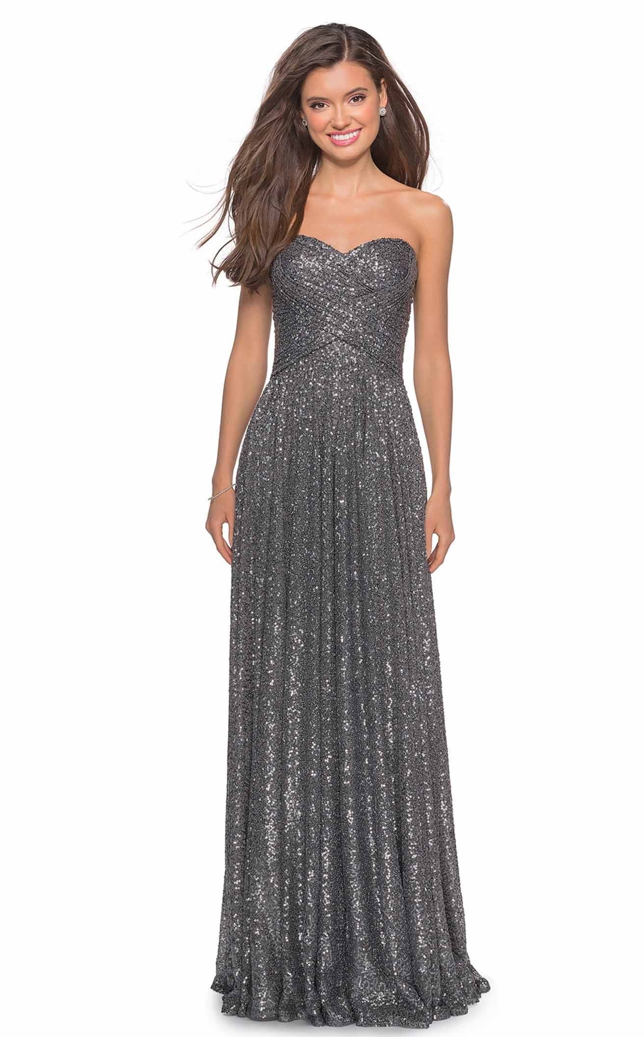 Gunmetal Grey Prom Dress