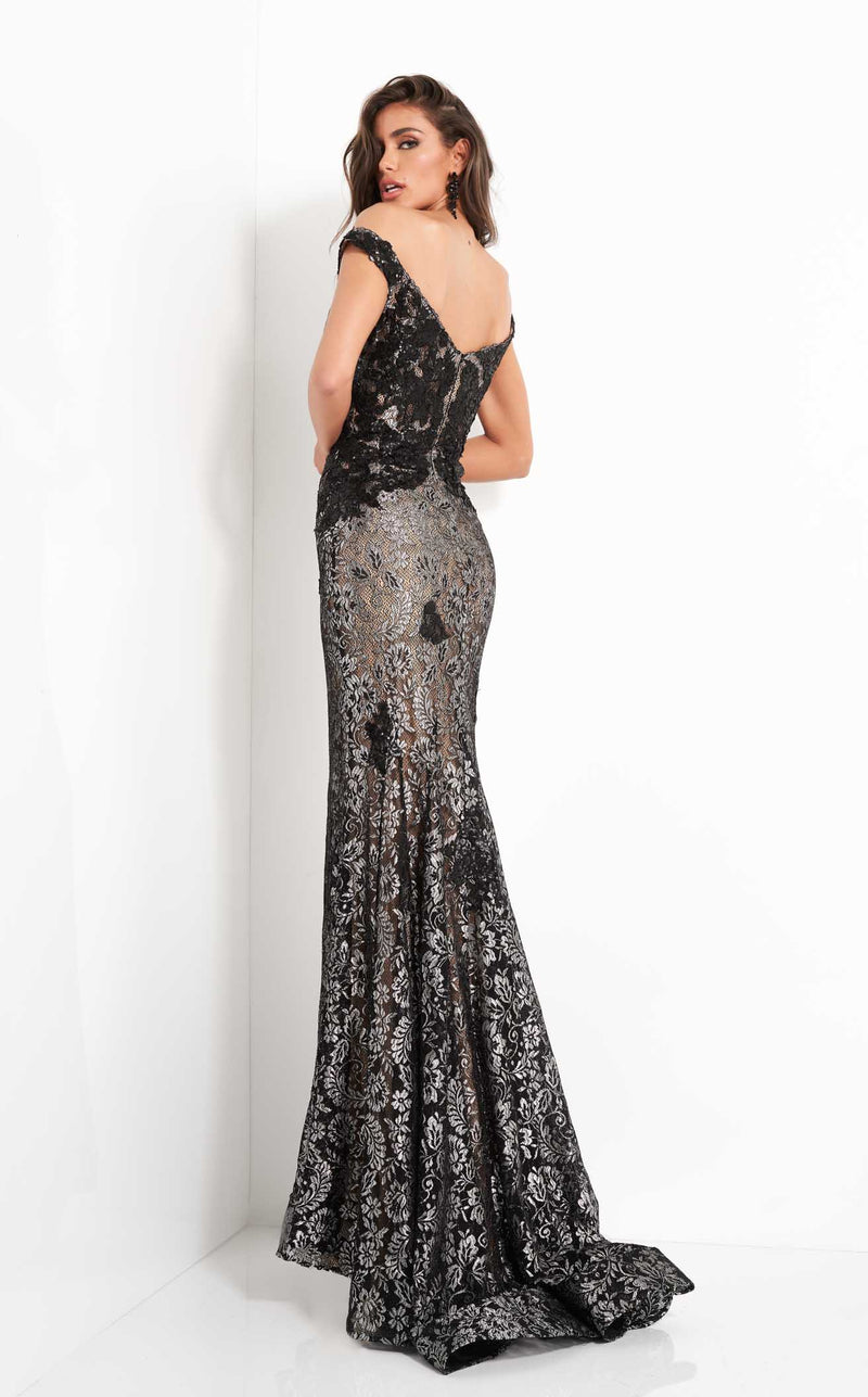 Jovani 06437BG Black/Silver