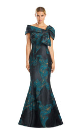 Daymor 1864F23 Dress Teal-Blk