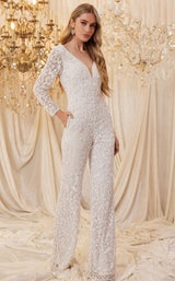 Chandelier 30114 Jumpsuit-White/White