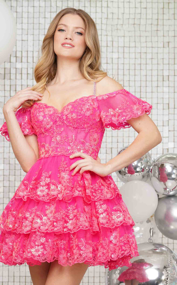 Colors Dress 3347 Hot-Pink