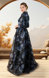 Janique 21321 Twilight Blossoms/Black/Blue