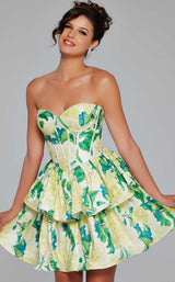 Jovani 37057 Green/Yellow-Print