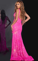 Jovani 38053 Neon Hot Pink