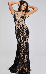 Jovani 38497 Black/Nude