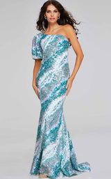 Jovani 39077 Green-Multi