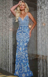 Jovani 39097 Blue/Silver