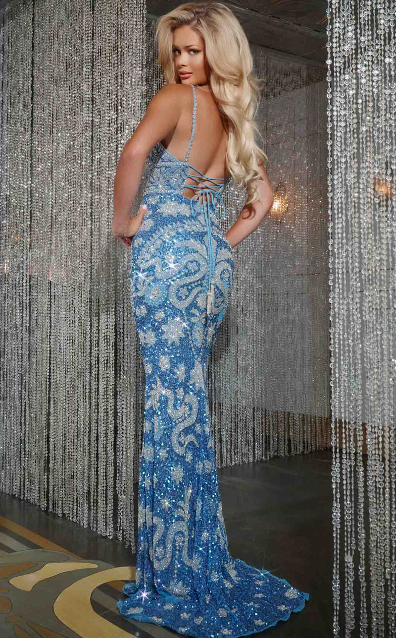 Jovani 39097 Blue/Silver