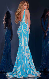 Jovani 39232 Blue/Iridescent-White