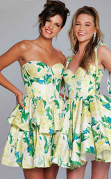 Jovani 39881 Green/Yellow-Print