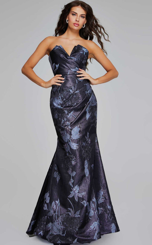 Jovani 40309 Grey-Multi