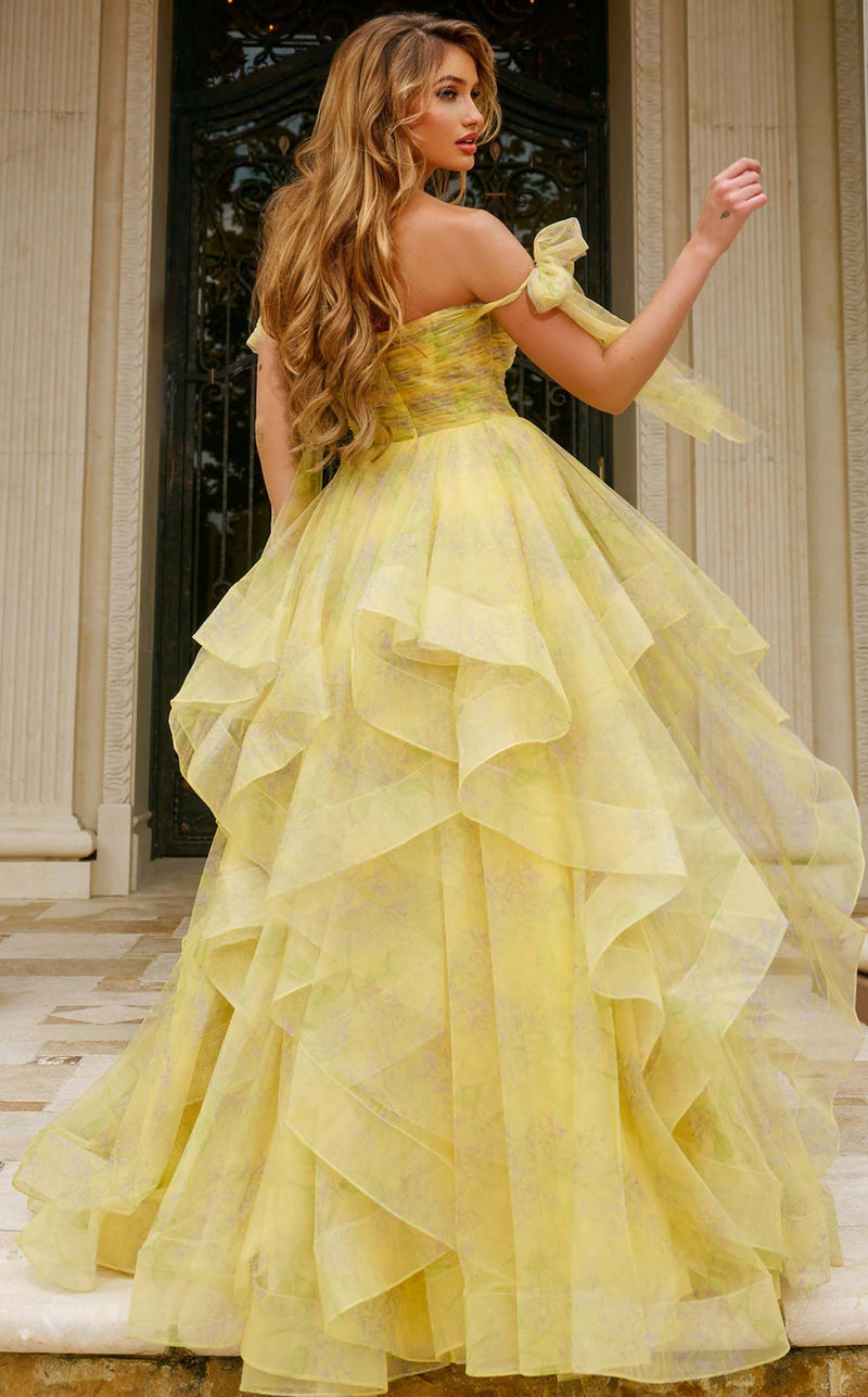 Jovani 40400 Yellow Print