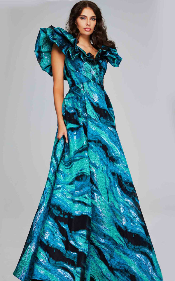 Jovani 40696 Teal-Multi