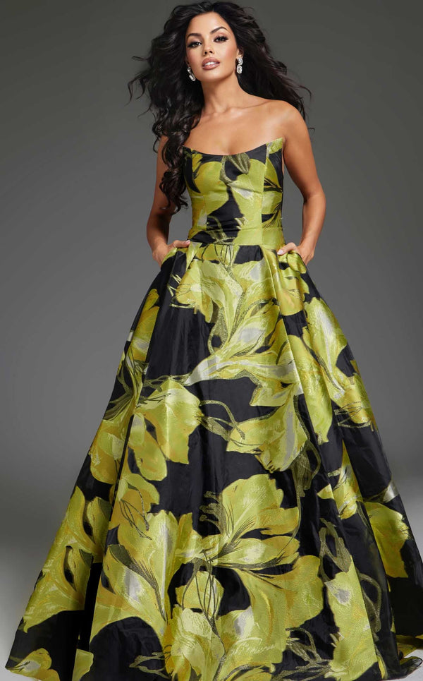 Jovani 42435 Yellow Black