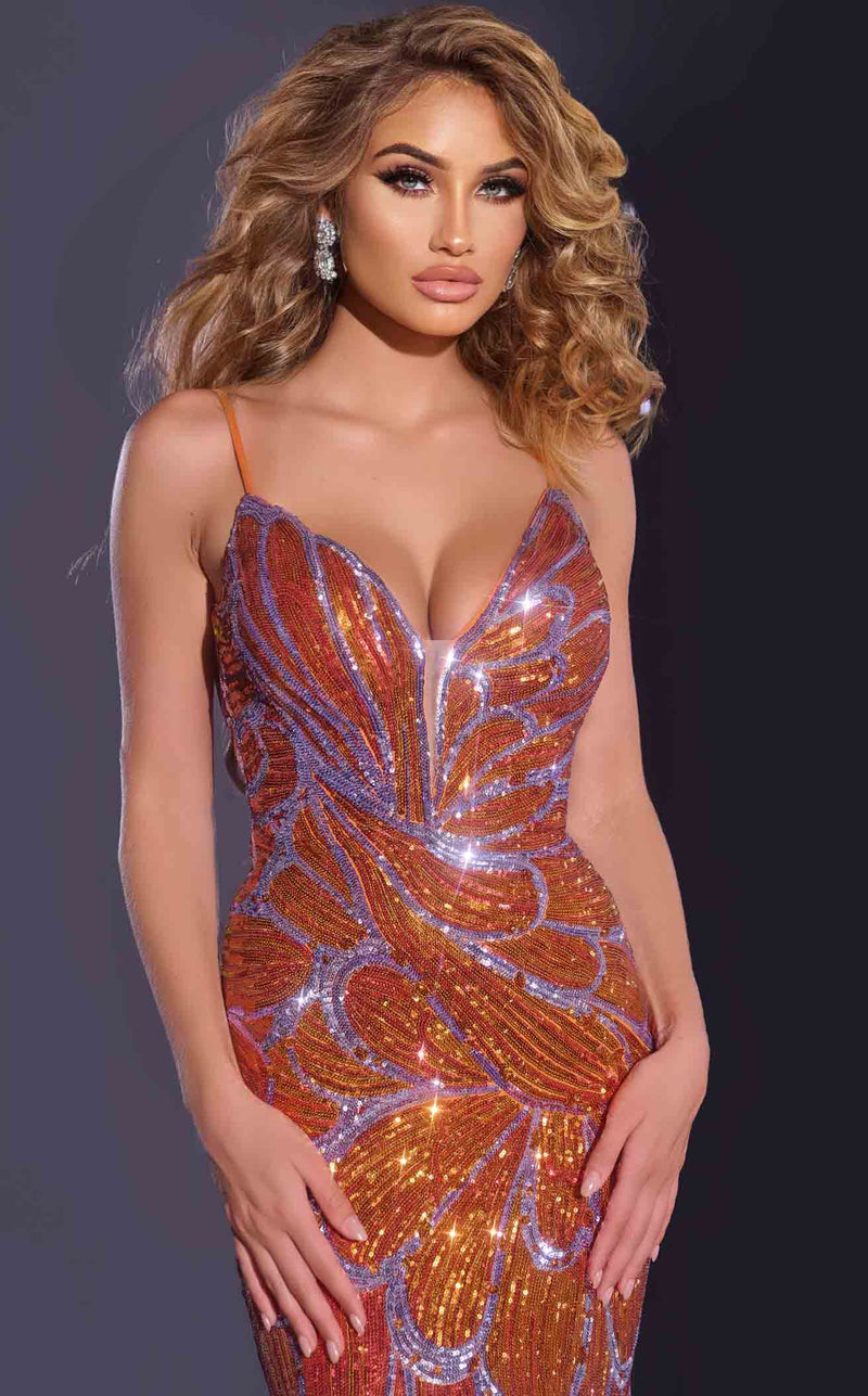 Jovani 42600 Orange/Lilac