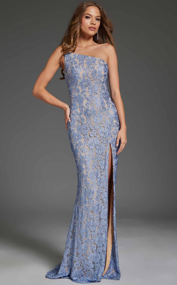 Jovani 43753 Blue/Nude