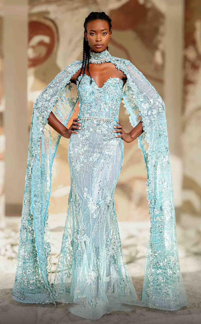 MNM Couture K4178 Light Blue