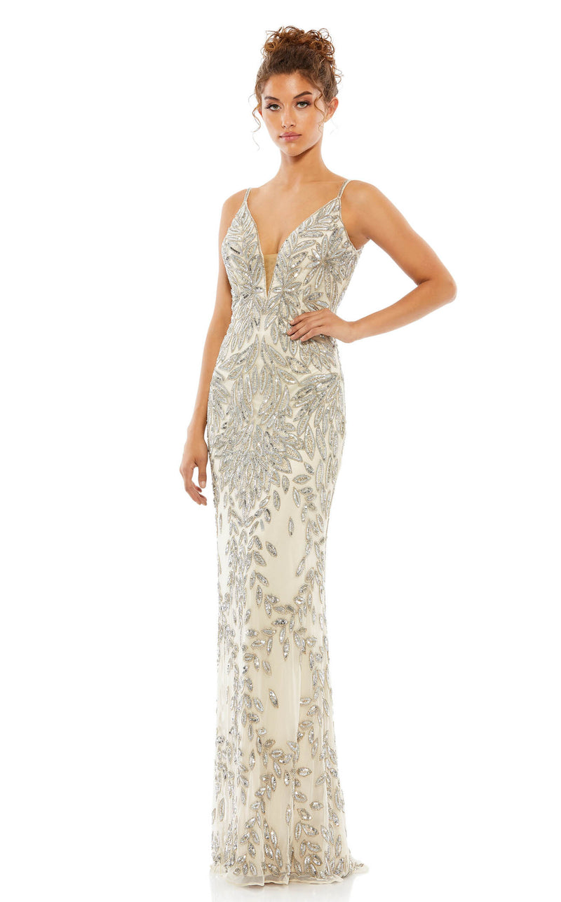 Mac Duggal 5107 Silver/Nude