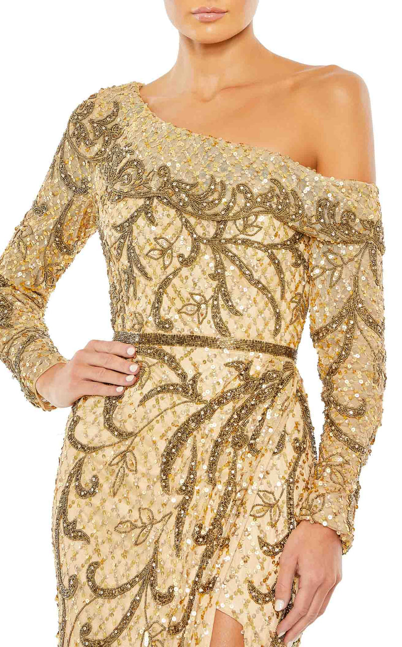 Mac Duggal 5639 Gold-Nude