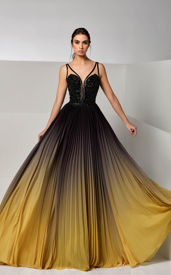 Modessa Couture M20284 Black/Yellow