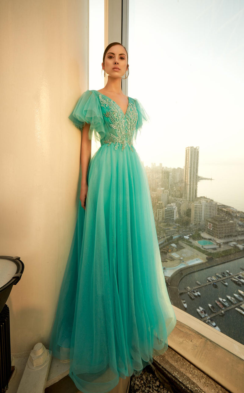 Modessa Couture M20331 Aqua