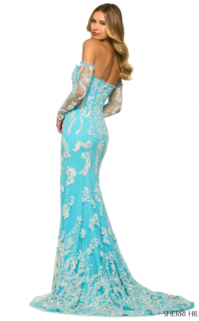 Sherri Hill 55425 Aqua