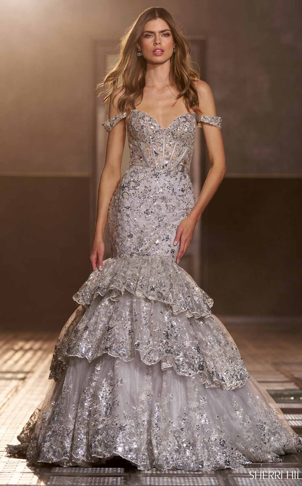 Sherri Hill 56687 Silver