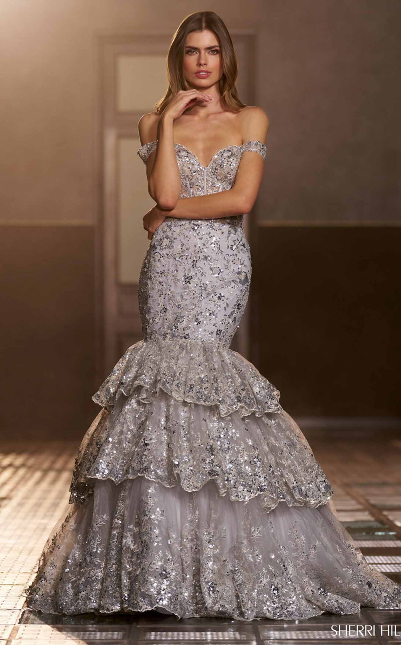 Sherri Hill 56687 Silver