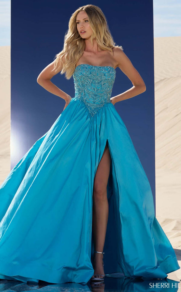 Sherri Hill 56830 Aqua