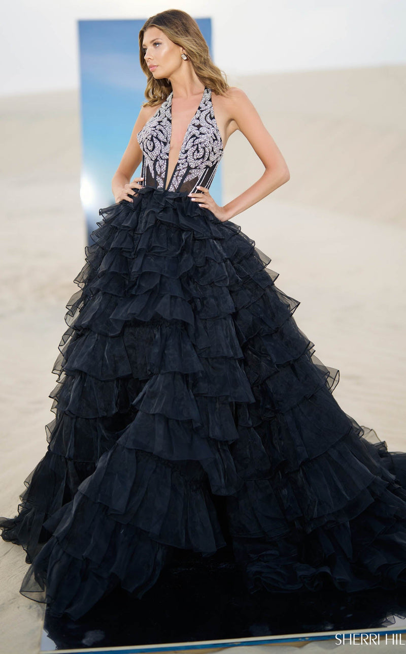 Sherri Hill 56833 Black/Silver