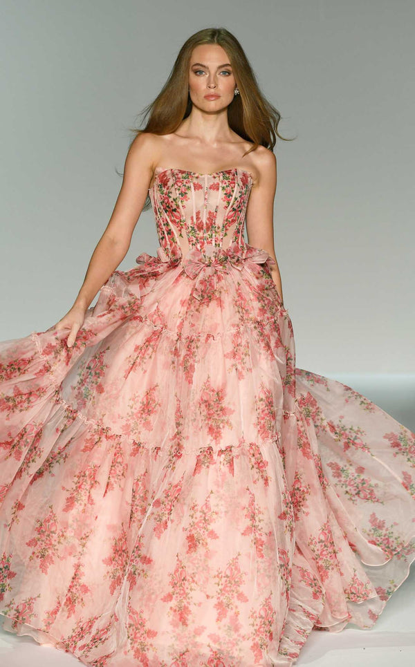 Sherri Hill 57211 Blush/Red Print