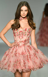 Sherri Hill 57248 Pink Print