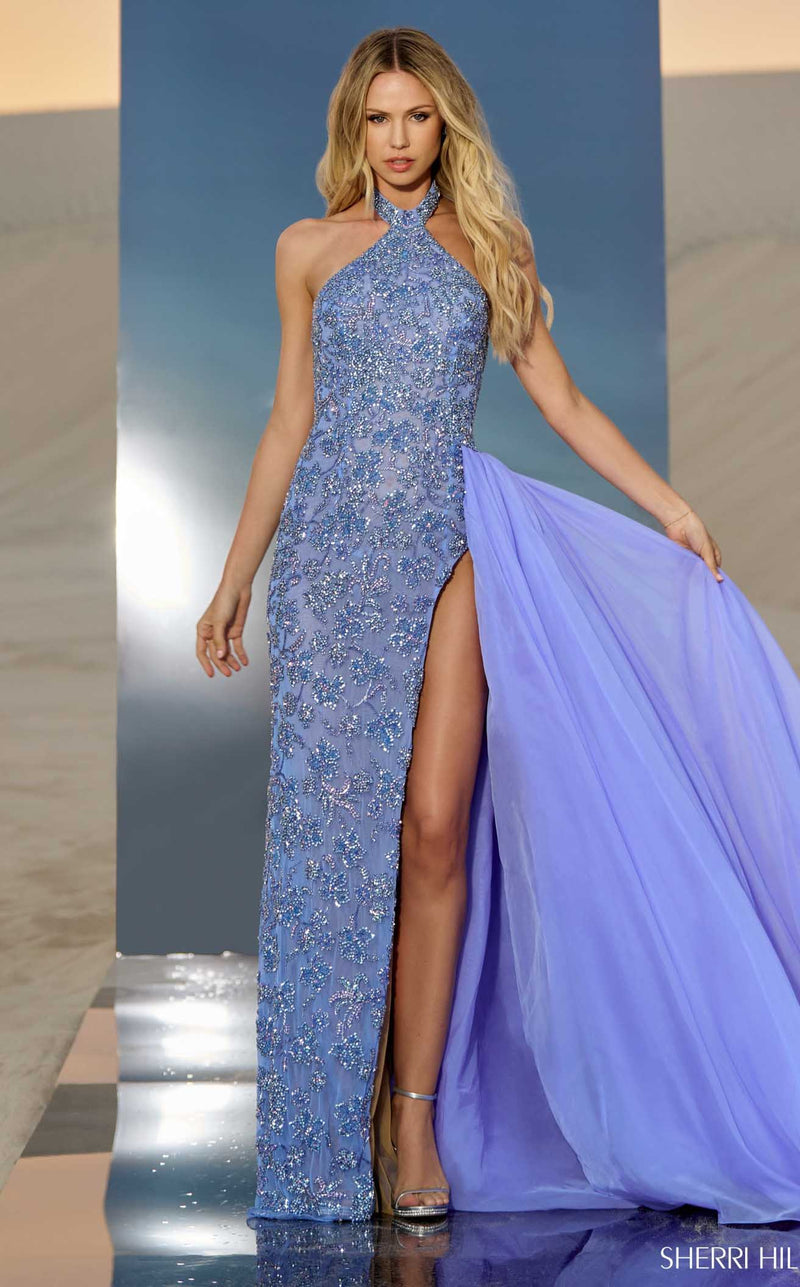 Sherri Hill 67005 Periwinkle/Nude