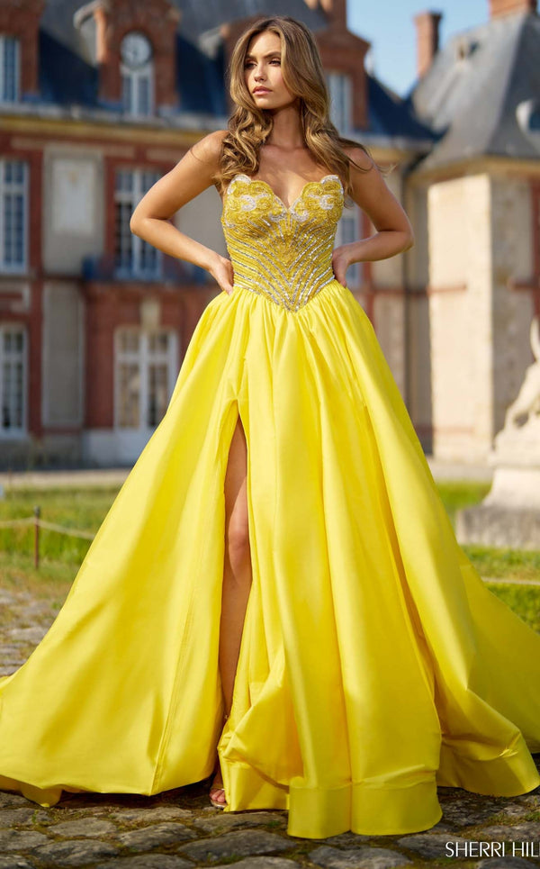 Sherri Hill 67019 Yellow/Silver