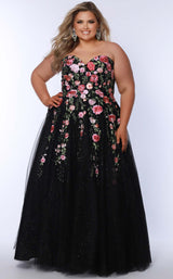 Sydneys Closet SC7407 Black Floral