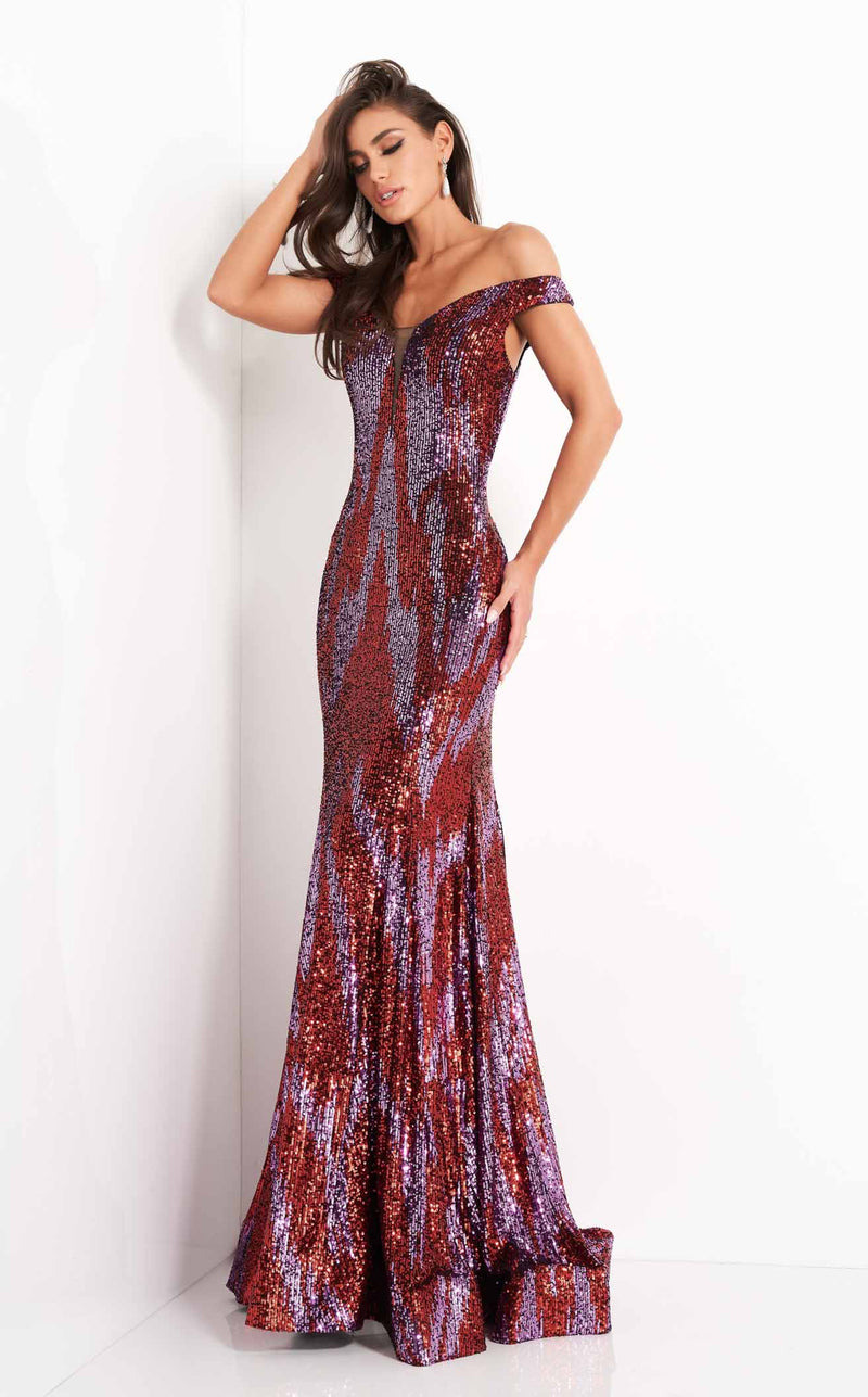 Jovani 04149BG Purple-Red