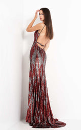 Jovani 04428 Silver-Red