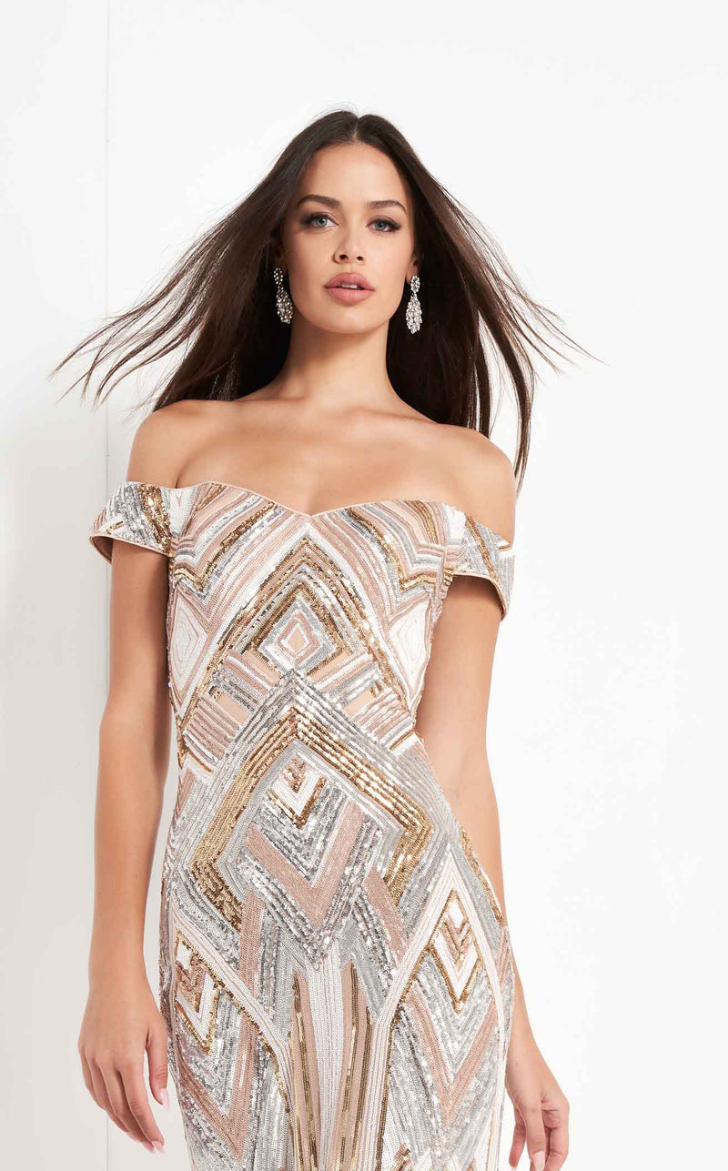 Jovani 04813 Nude Multi