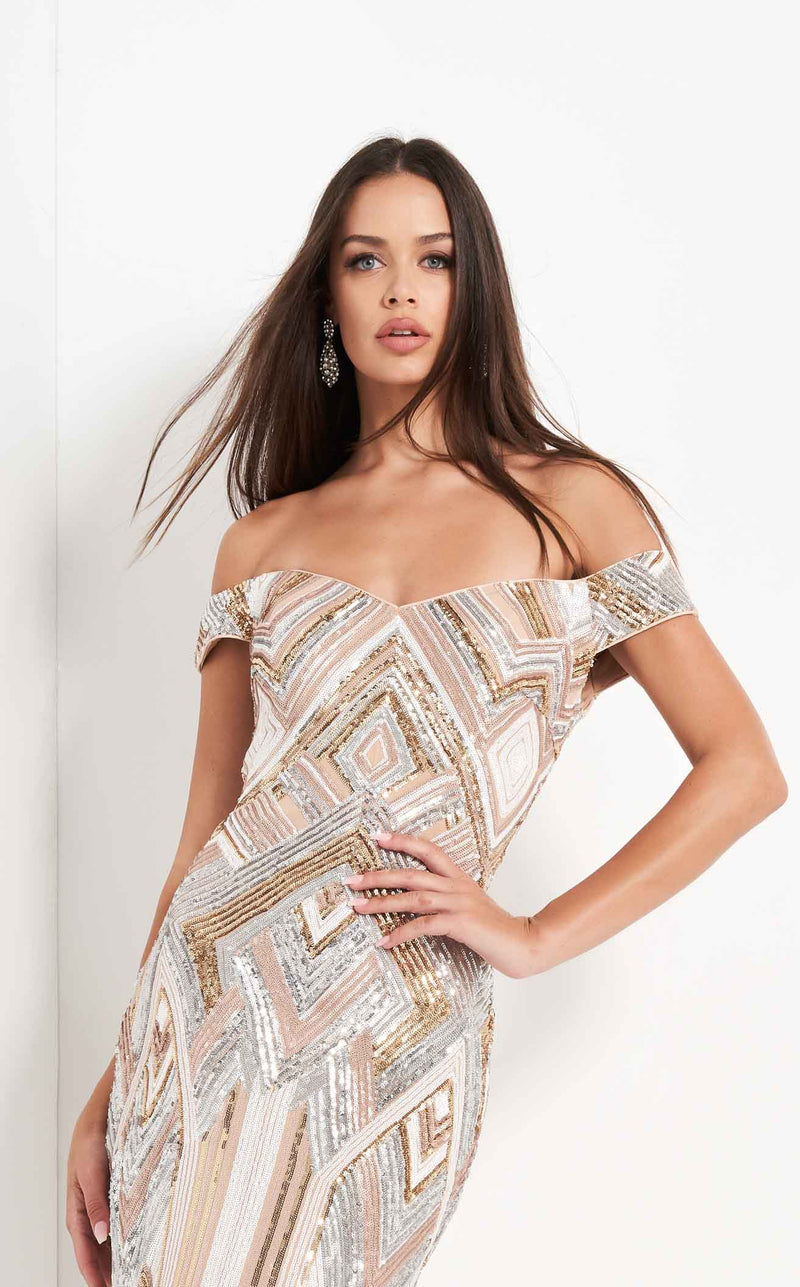 Jovani 04813 Nude Multi