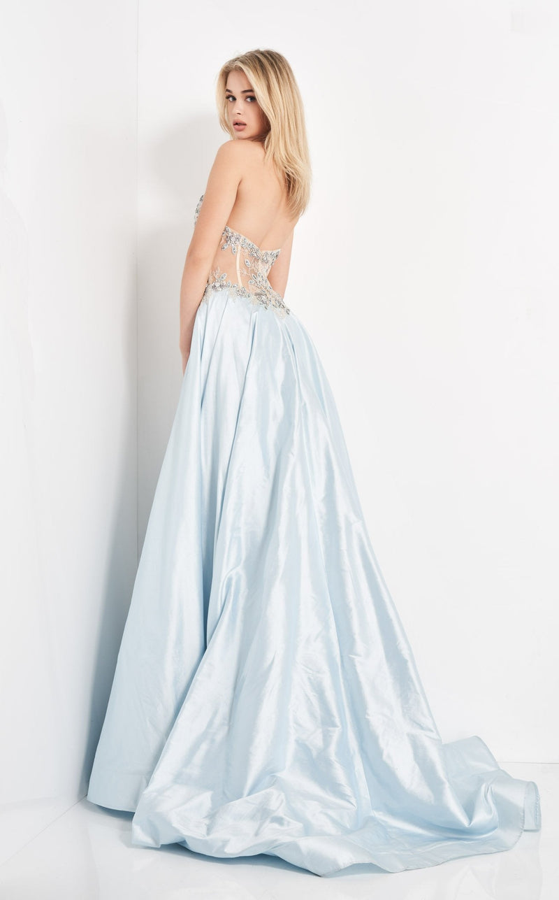 Jovani 05587 Light Blue/Nude