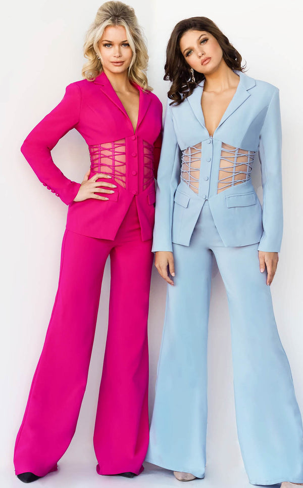 Jovani 07227 Fuchsia & Light-Blue