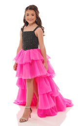 Rachel Allan Perfect Angels 10053 Childrens Black-Hot-Pink