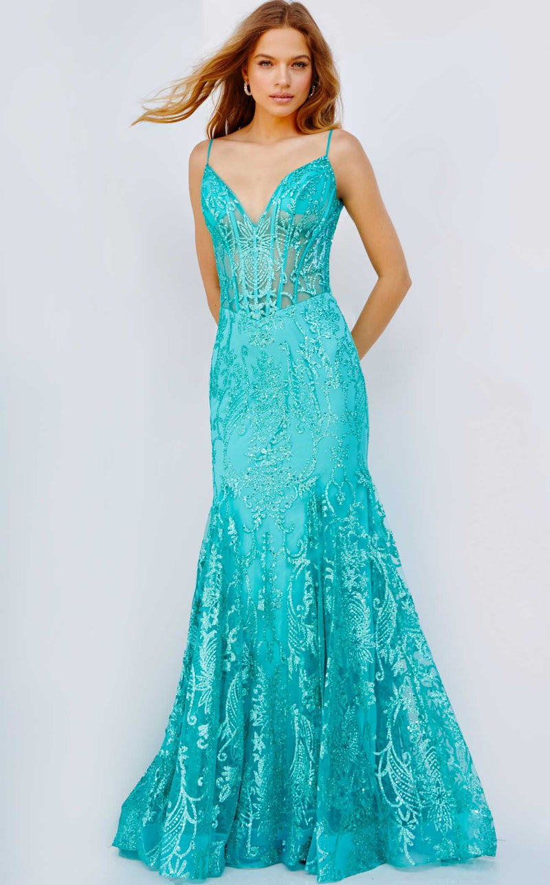 Jovani 22388 Aqua