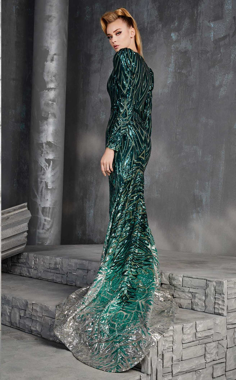 MNM Couture 2628 Green-Silver