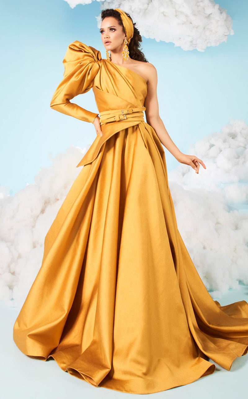 Mustard evening clearance gown