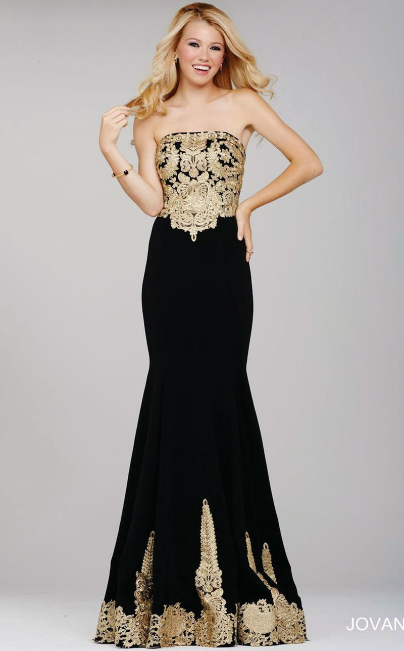 Jovani 33169BG Black/Gold