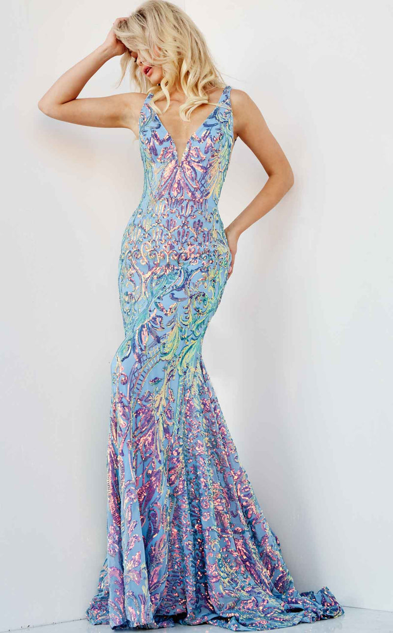 Jovani 07784 Iridescent-Blue