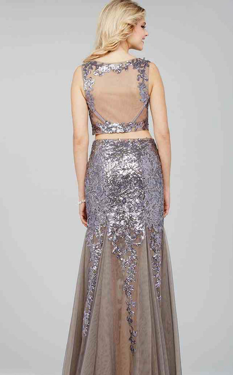 Jovani 36044BG Charcoal/Nude